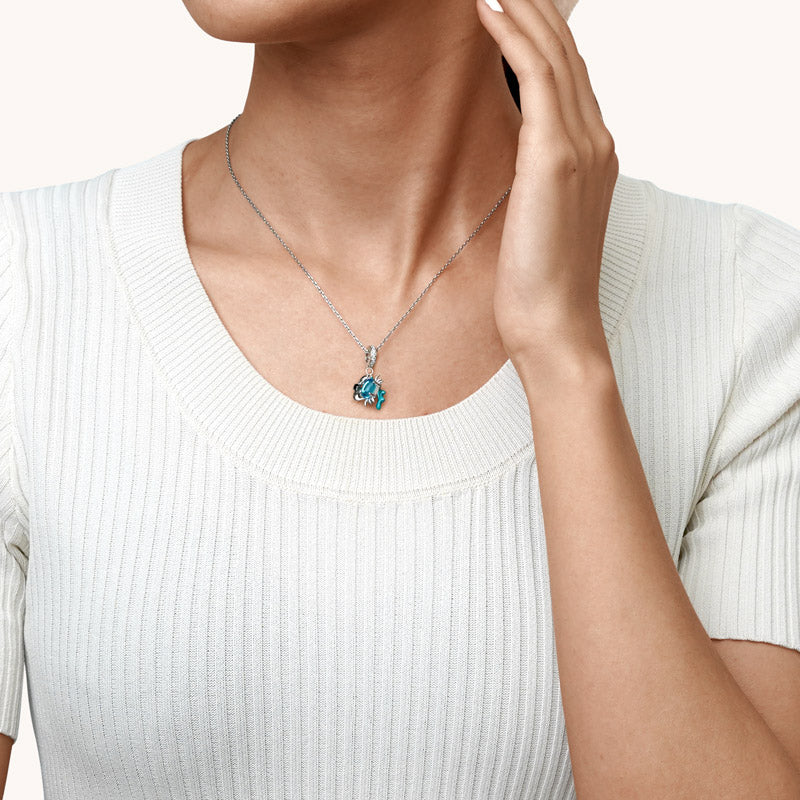 Gnoce Crab& Seaweed Double Pendant Dangle Charm_5