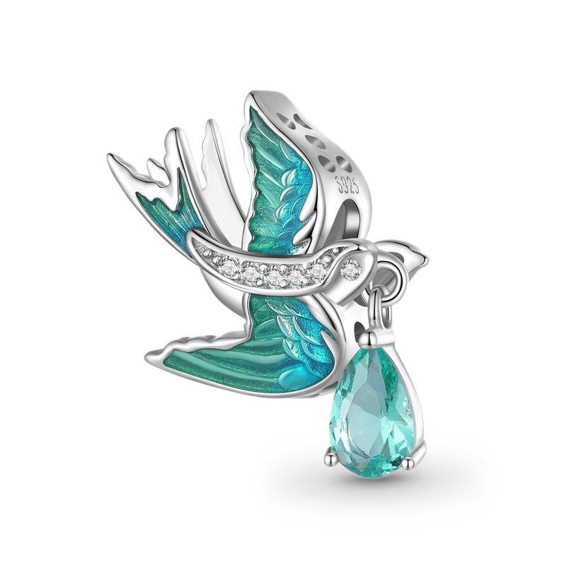 Gnoce Flying Blue Swallow Charm_1