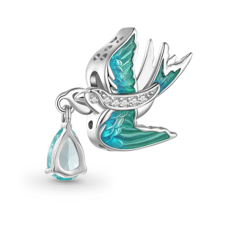 Gnoce Flying Blue Swallow Charm_2