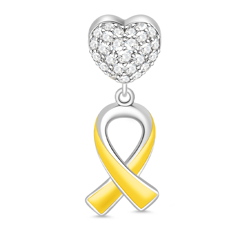 Gnoce endometriosis Awareness Yellow Ribbon Charm_1