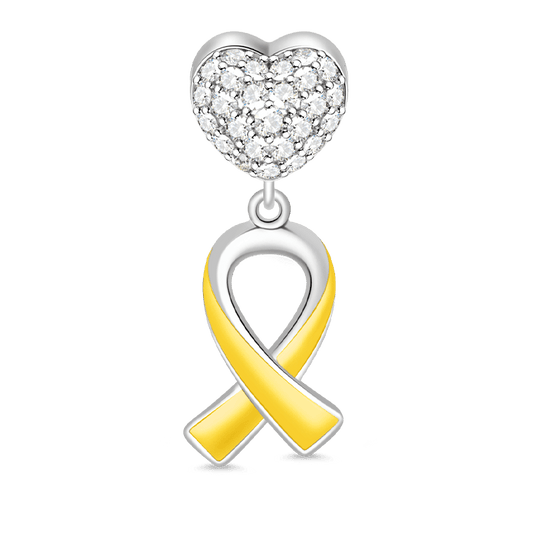 Gnoce endometriosis Awareness Yellow Ribbon Charm_1