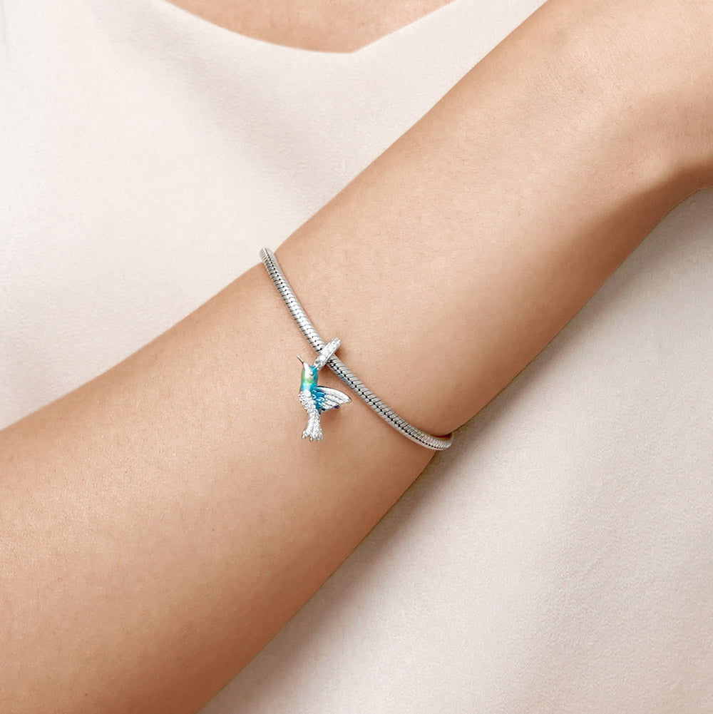 Gnoce Blue Kingfisher Pendant Dangle Charm_4