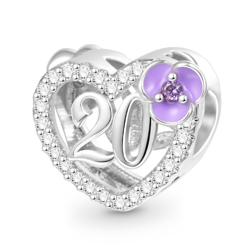Gnoce Celebration 20th Birthday Heart Charm_1
