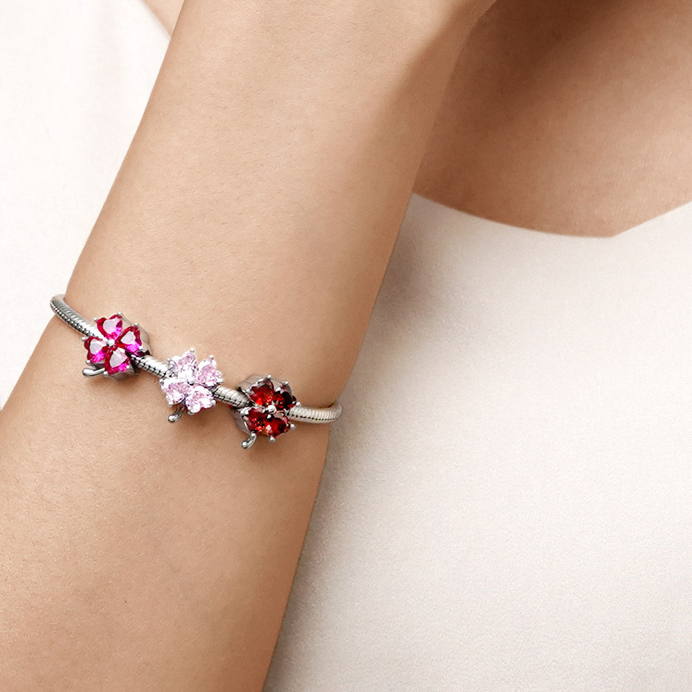 Gnoce Lucky Four-leaf Clover Birthstone Charm_4