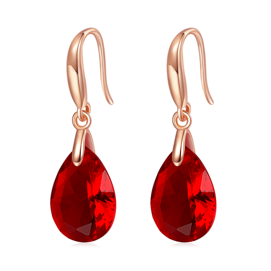 Gnoce Pear-shape Drop Birthstone Dangle Earrings 18K Rose Gold Plated_1