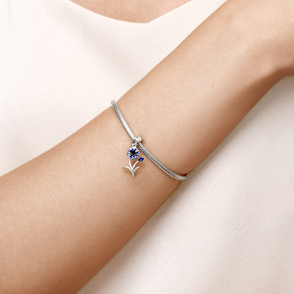 Gnoce Cornflower Pendant Dangle Charm_5