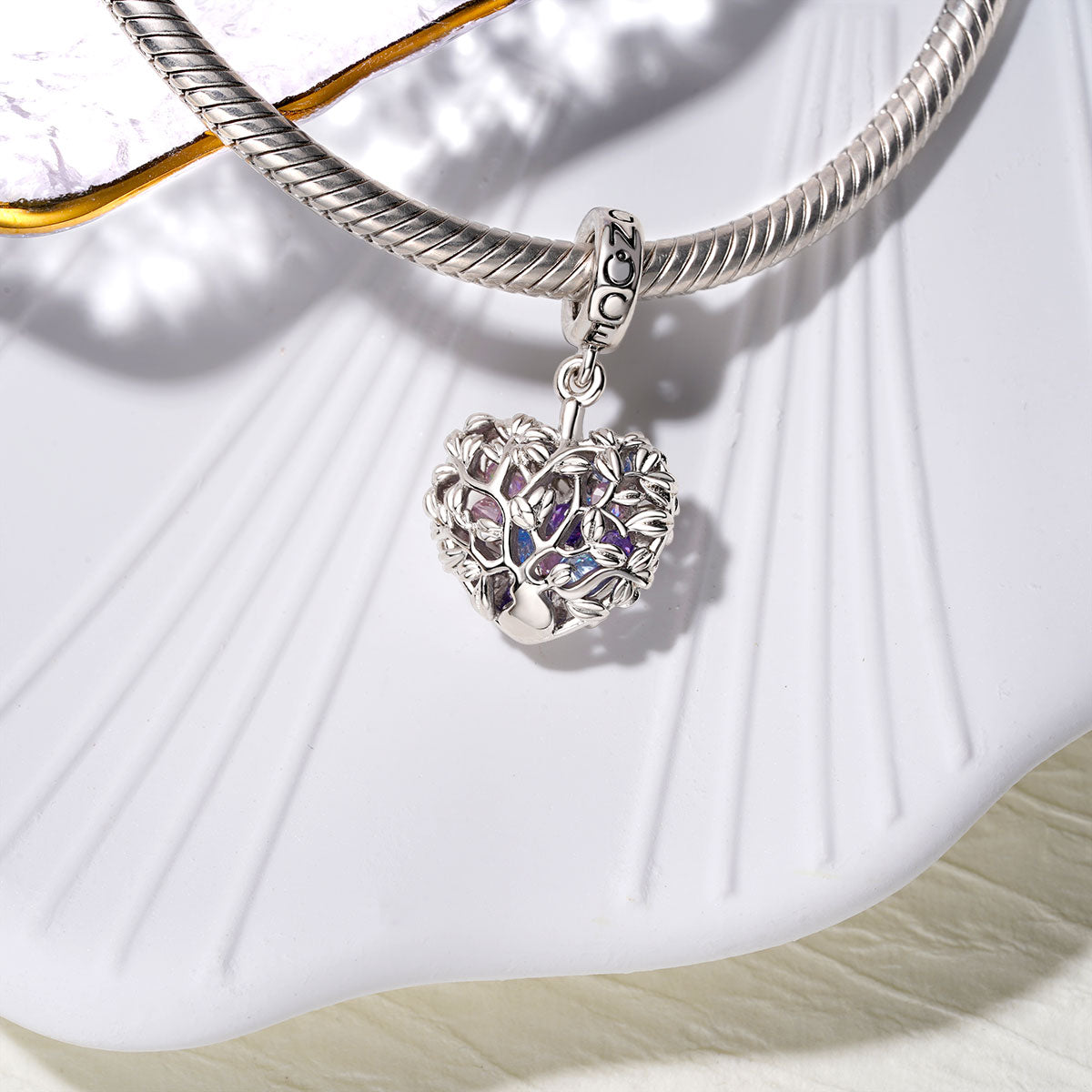 Gnoce Hollow Tree of Life Heart Pendant Dangle Charm_3