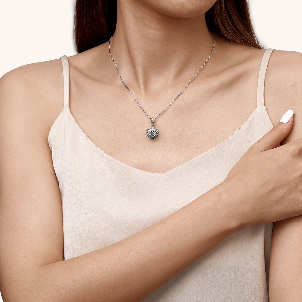 Gnoce Hollow Tree of Life Heart Pendant Dangle Charm_6