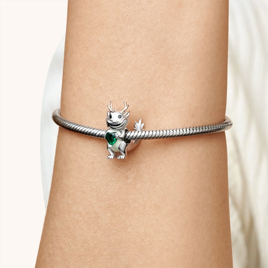 Gnoce Chinese Zodiac Dragon Embraces Heart Gem Charm_5