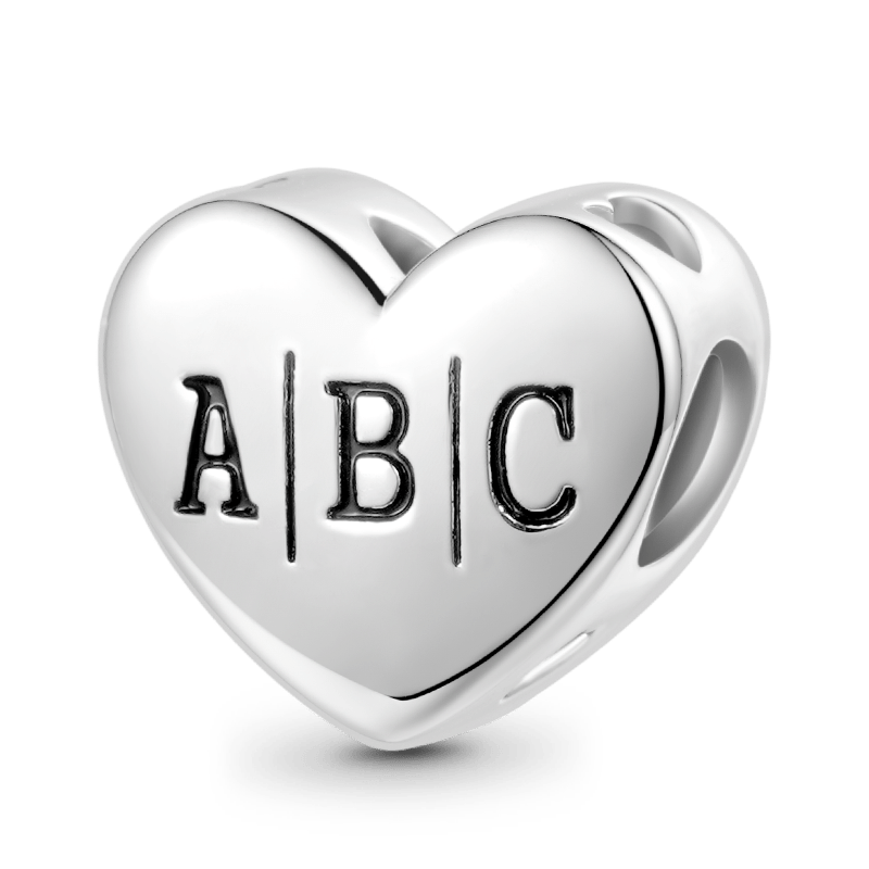 Gnoce Initial Letters Personalized Heart Charm_1