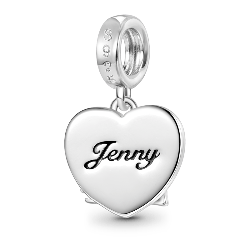 Gnoce "LOVE IS LOVE" Rainbow Heart Engravable Pendant Dangle Charm_3