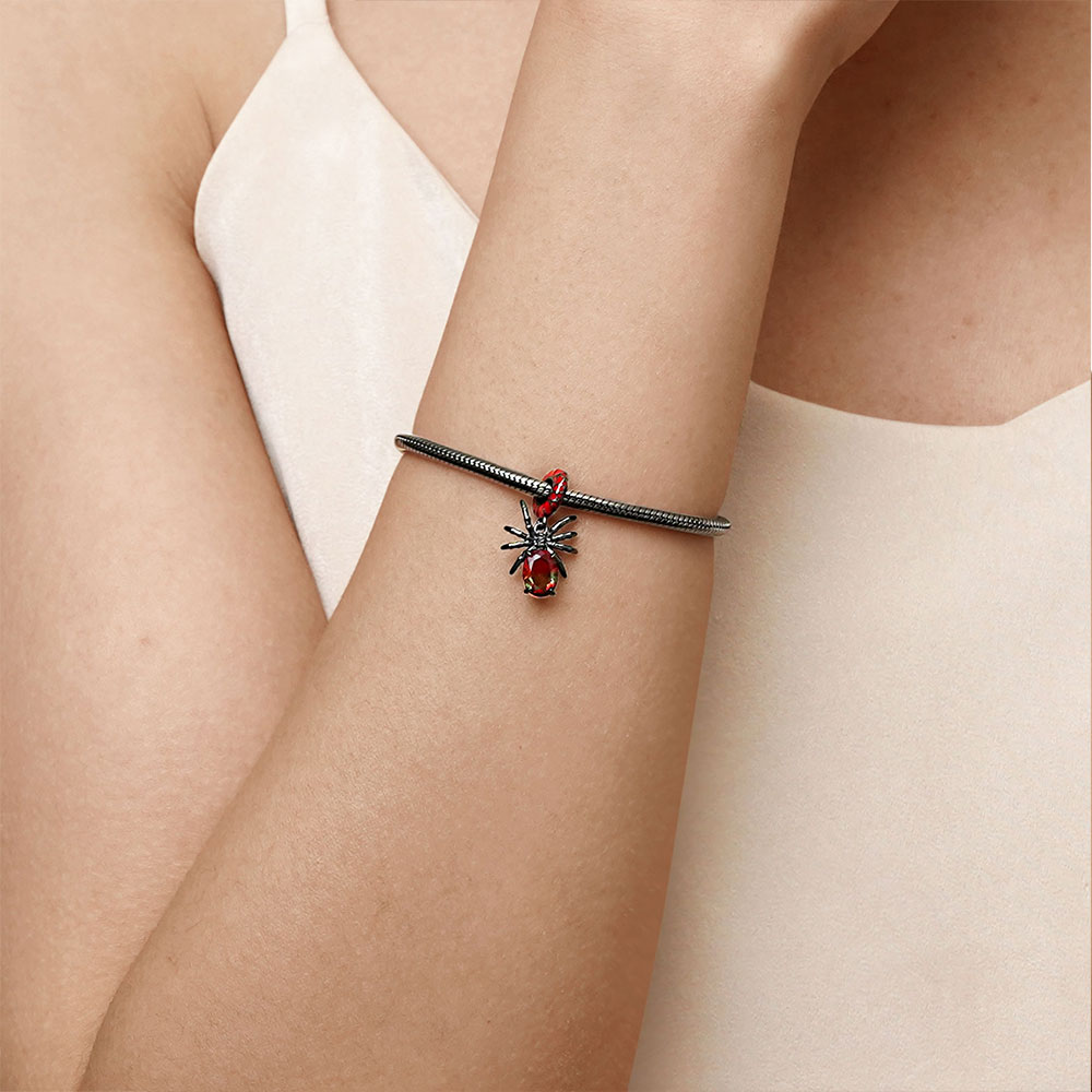 Gnoce Sparkling Spider Pendant Dangle Charm_5