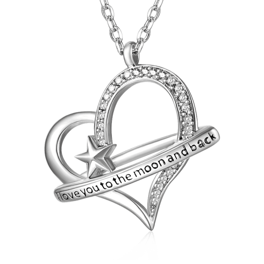 Gnoce "I love you to the moon and back" Love Heart Necklace_1