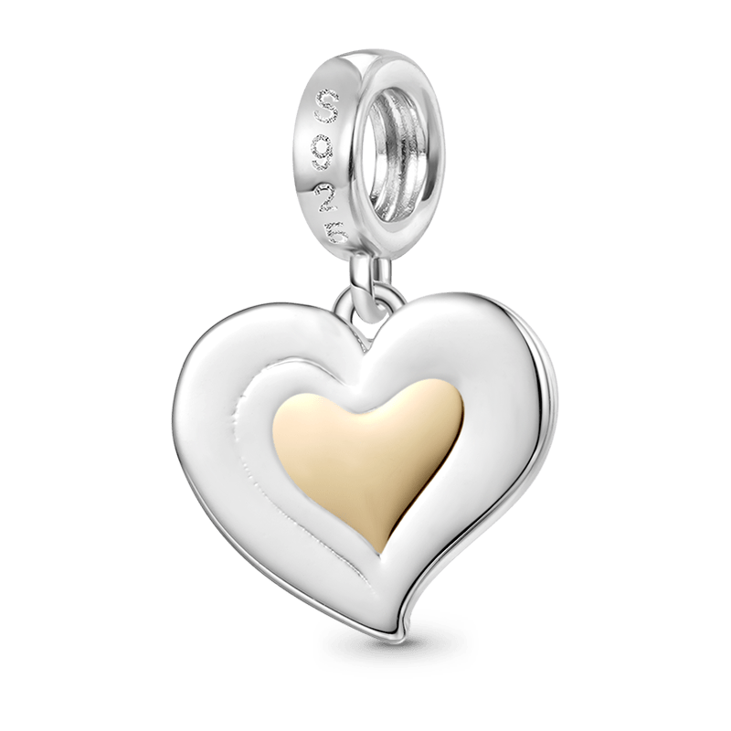 Gnoce Family Love Heart Engravable Pendant Dangle Charm_3