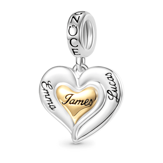 Gnoce Family Love Heart Engravable Pendant Dangle Charm_1