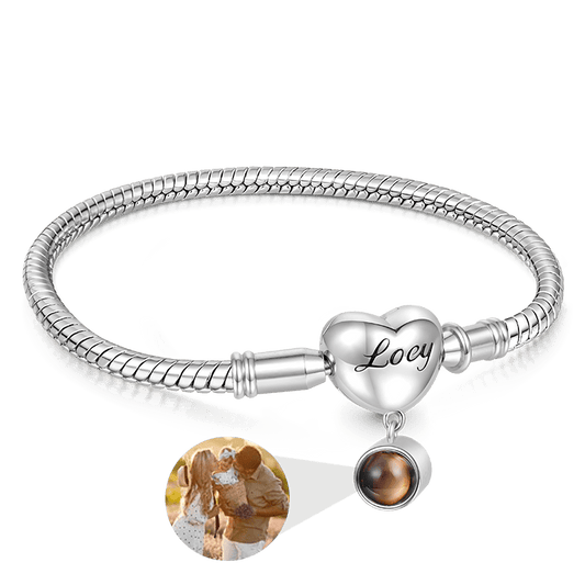 Gnoce Projection Engravable Basic Snake Chain Bracelet_1