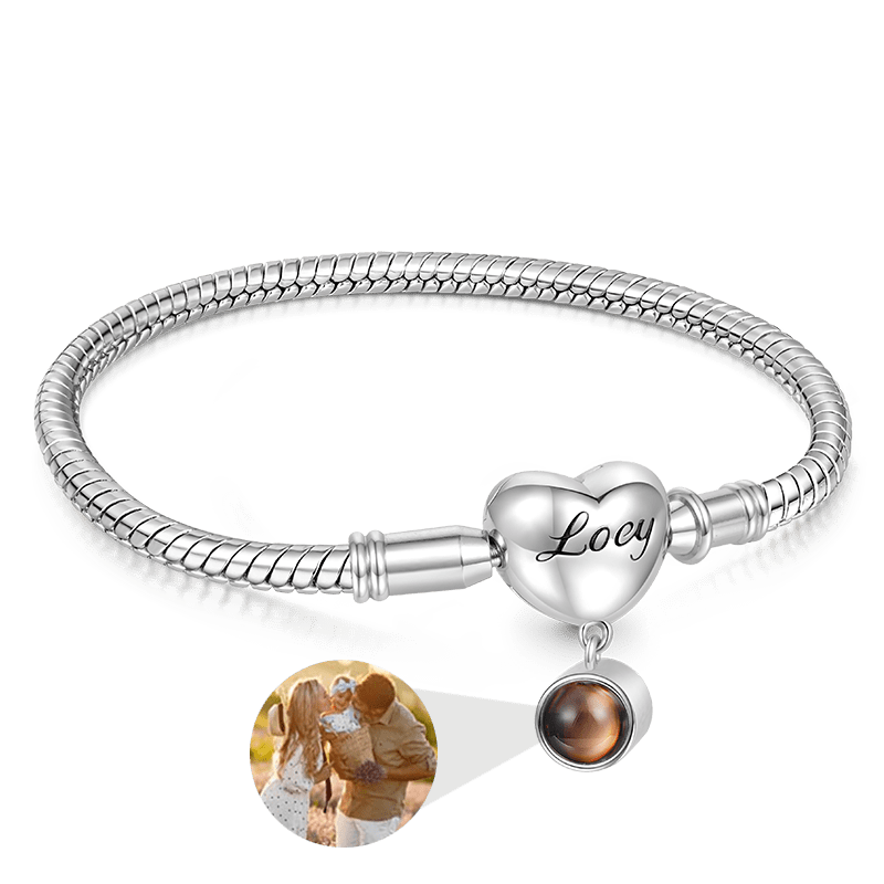 Gnoce Projection Engravable Basic Snake Chain Bracelet_1