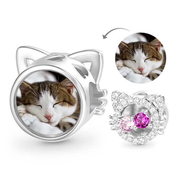 Gnoce Cat Love Personalized Photo Charm_1