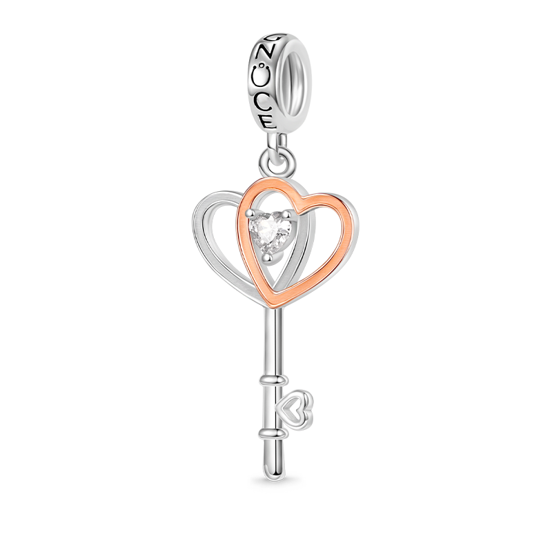 Gnoce Key to Heart Pendant Dangle Charm_1