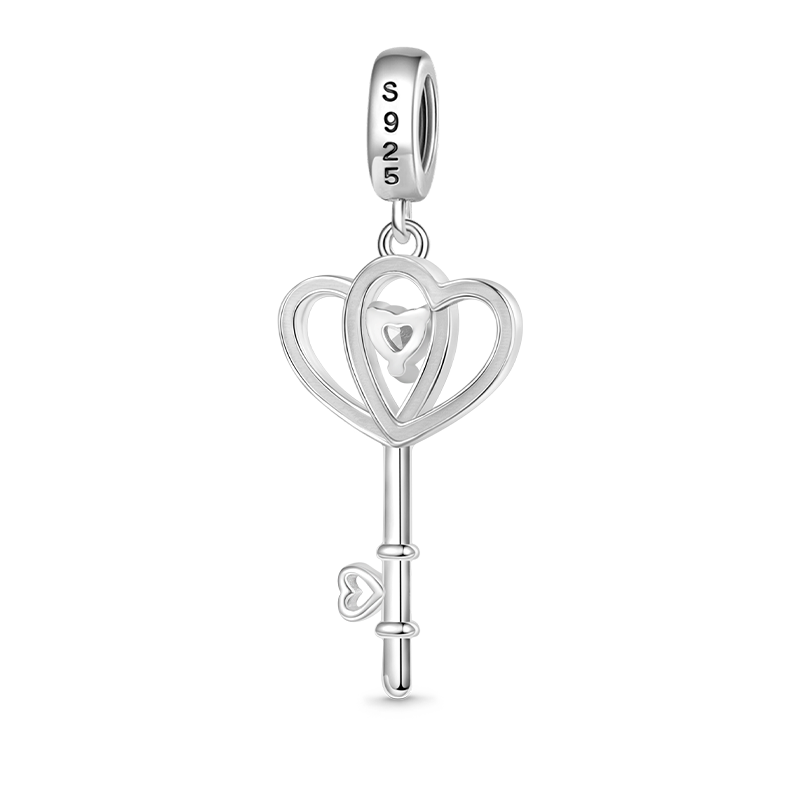 Gnoce Key to Heart Pendant Dangle Charm_2