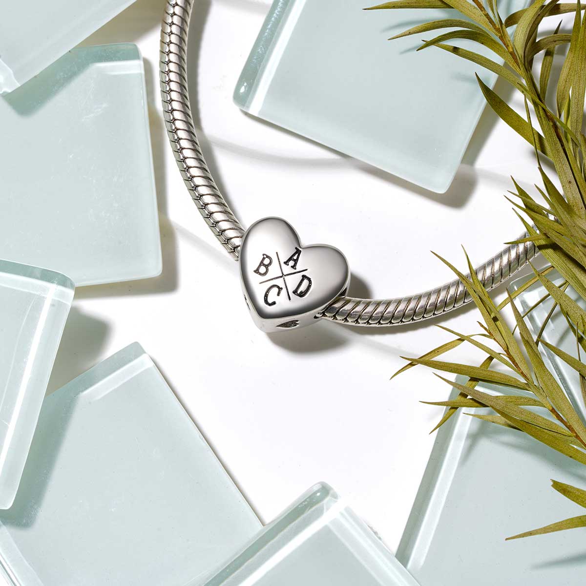 Gnoce Best Initial Letters Personalized Heart Charm_3