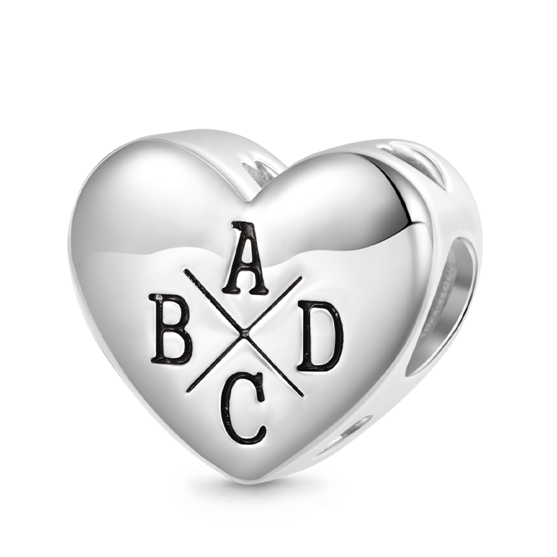 Gnoce Best Initial Letters Personalized Heart Charm_1