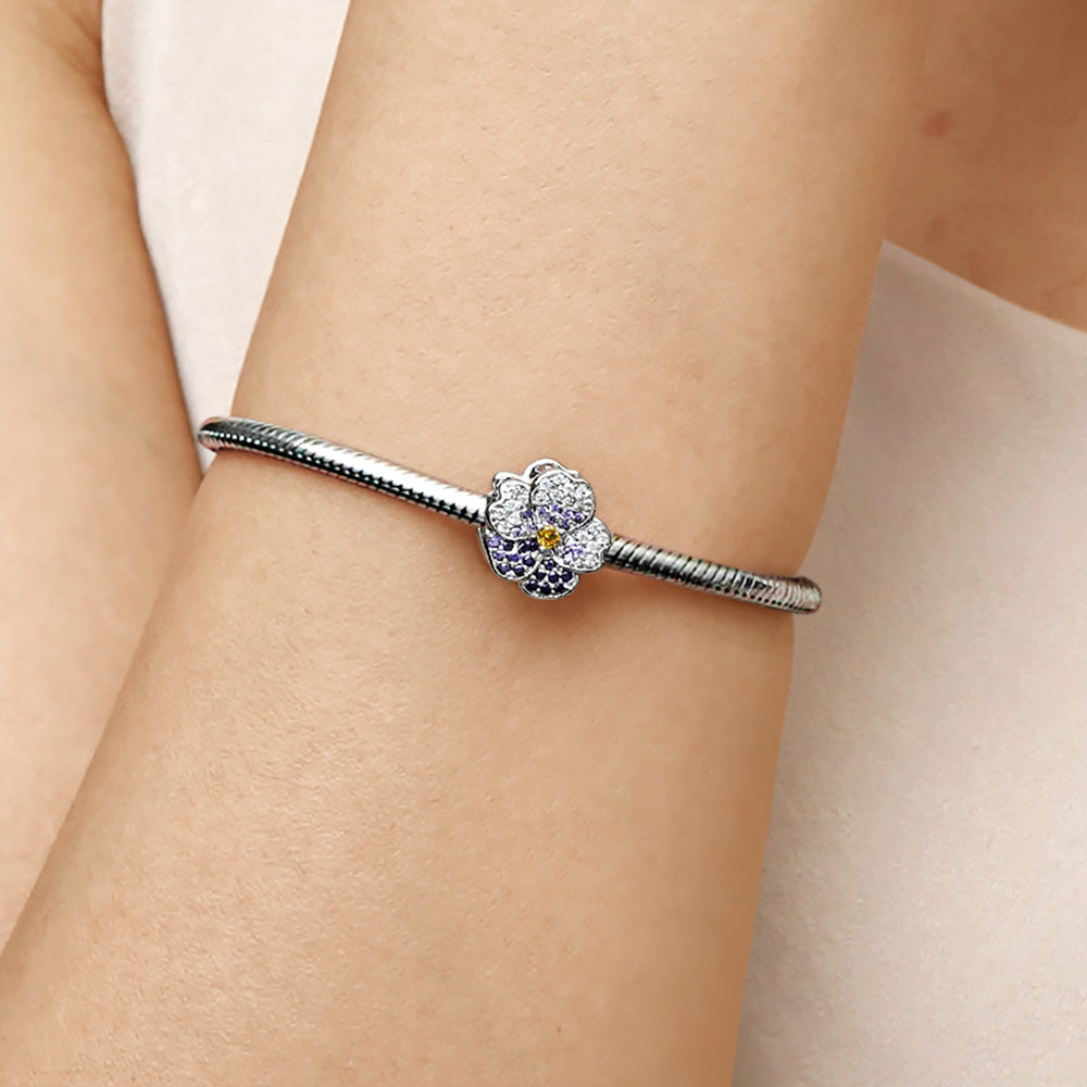 Gnoce Blooming Pansy Flower Charm_4