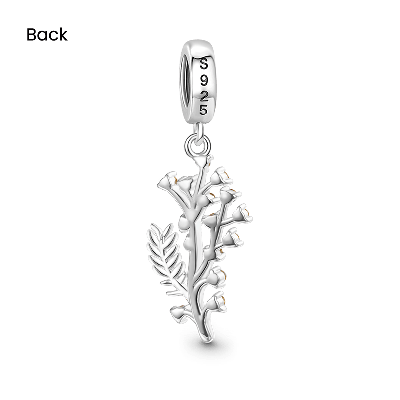 Gnoce Silver Wattle Flower Pendant Dangle Charm_2