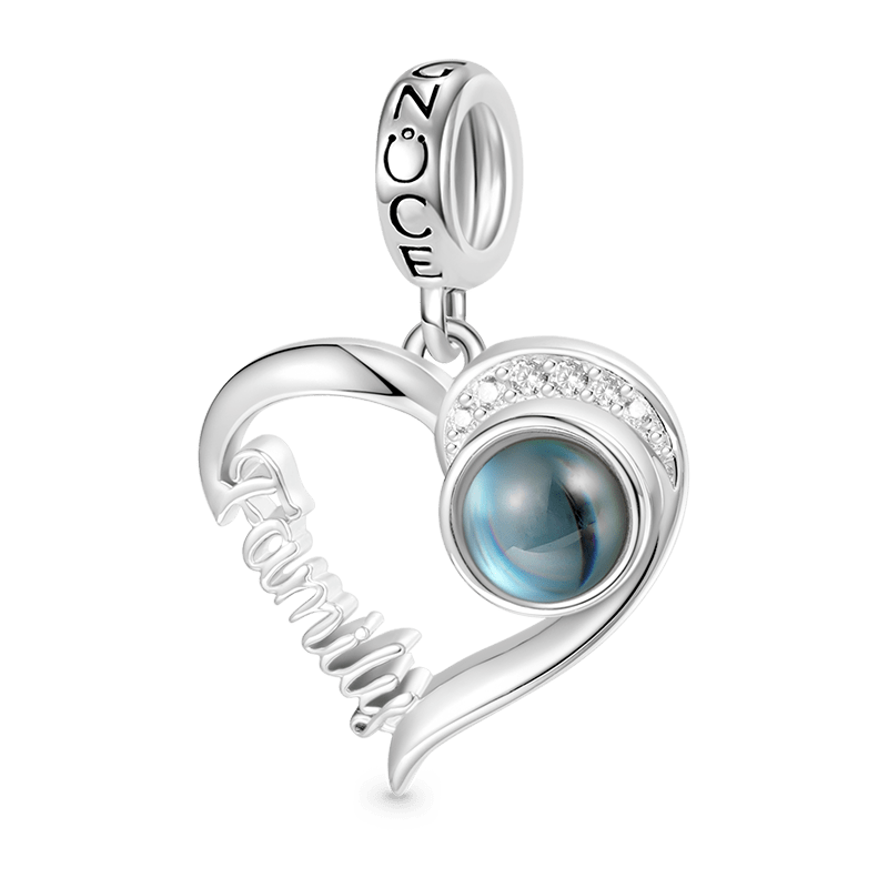 Gnoce Projection Love Family Heart Personalized Photo Pendant Dangle Charm_2