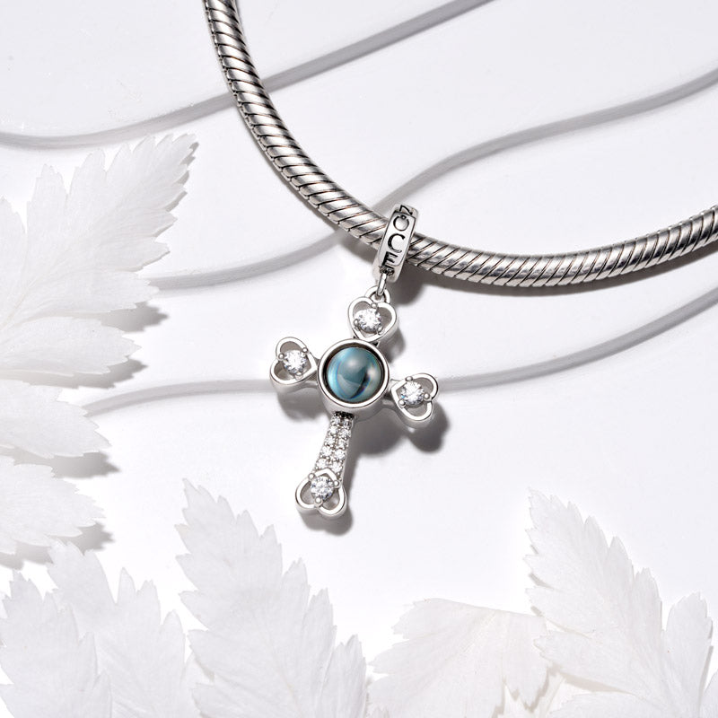 Gnoce Projection Cross Personalized Photo Pendant Dangle Charm_4