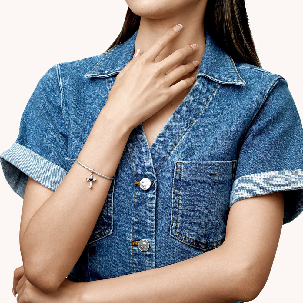 Gnoce Projection Cross Personalized Photo Pendant Dangle Charm_7