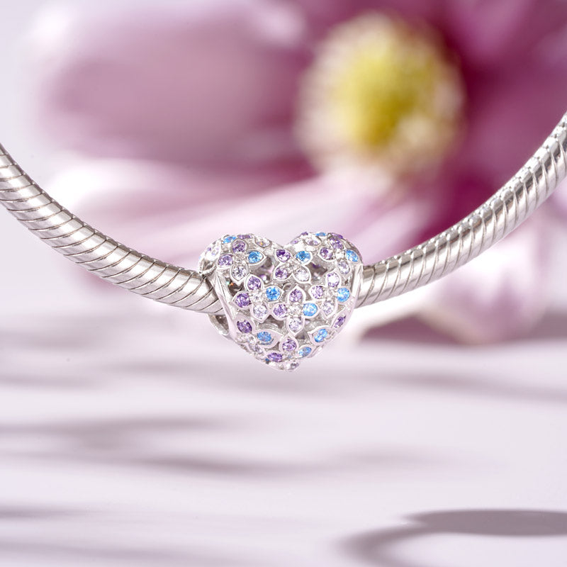 Gnoce Sparkling Flower Heart Charm_2