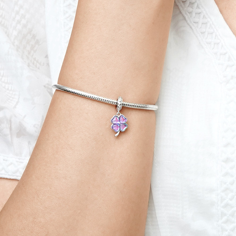 Gnoce Dazzling Colorful Lucky Clover Charm_5