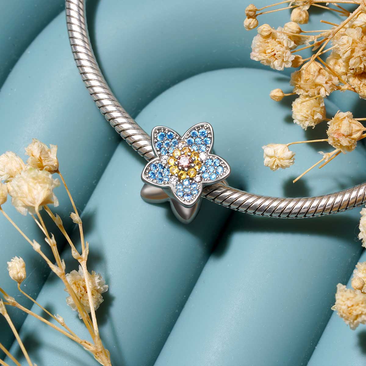 Gnoce Blooming Forget-Me-Not Flower Charm_3