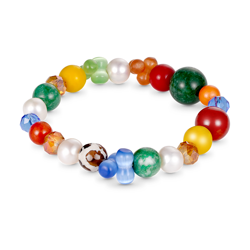 Gnoce Multi Color Beaded Stretch Bracelet_1