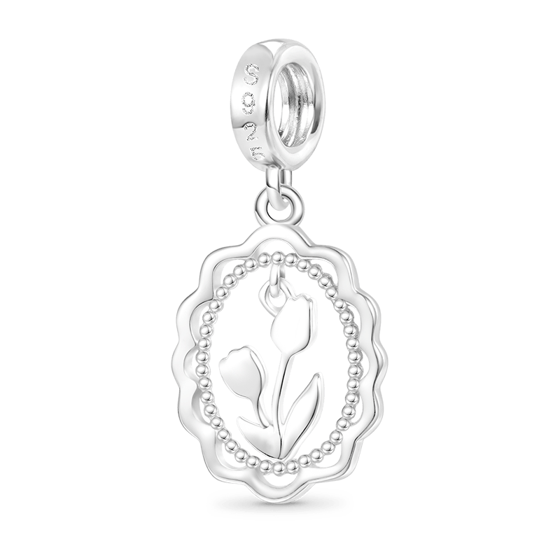 Gnoce Tulip Picture Frame Pendant Dangle Charm_2