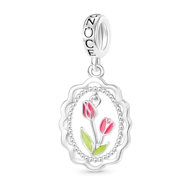 Gnoce Tulip Picture Frame Pendant Dangle Charm_1