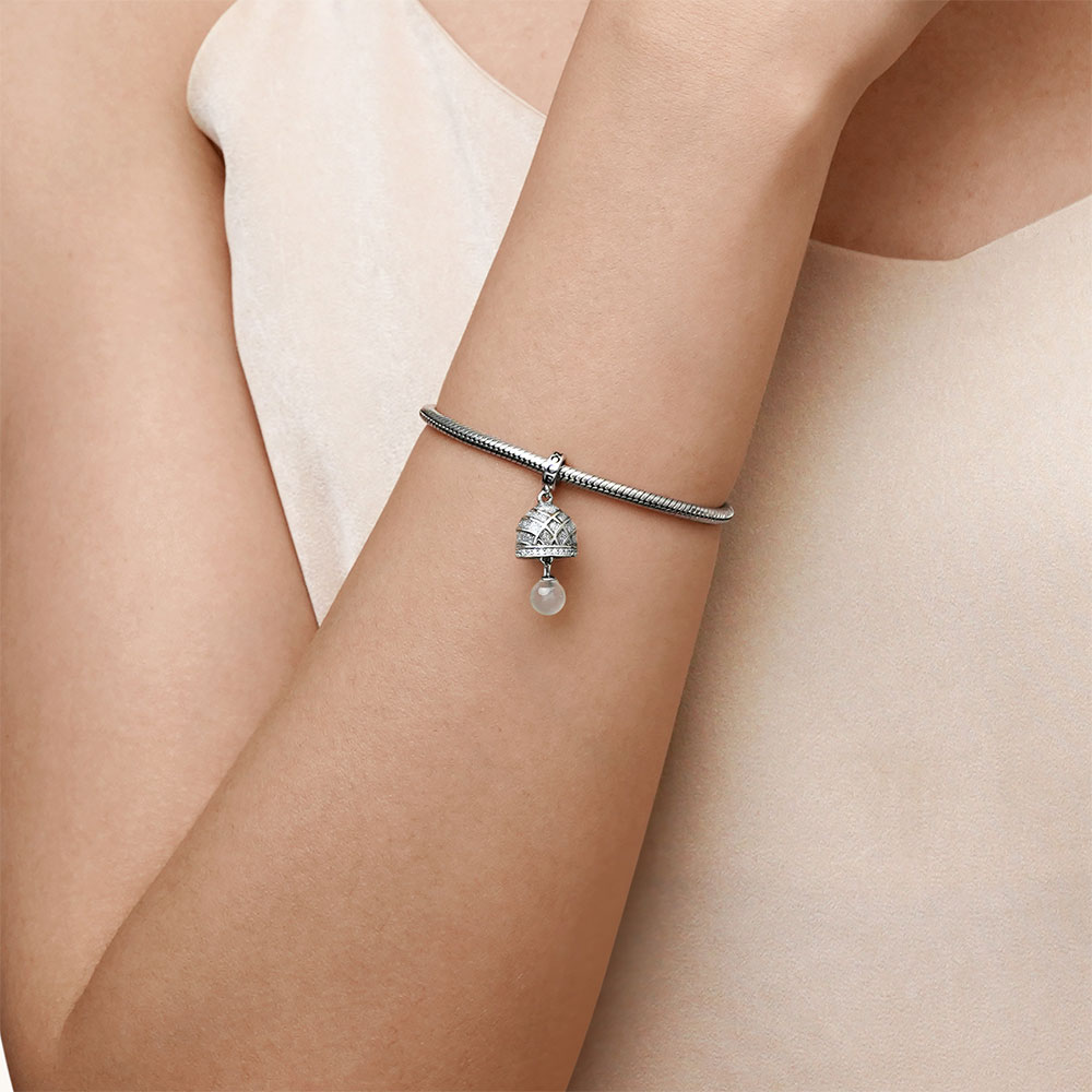 Gnoce Silver Bell Pendant Dangle Charm_5