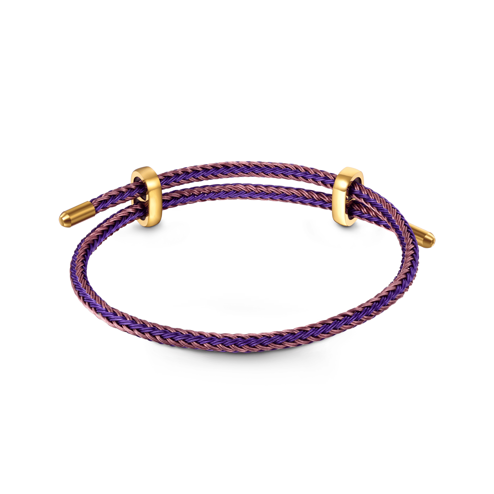 Gnoce Adjustable Pink Purple Basic Bracelet with 2 Pieces of Stoppers_2