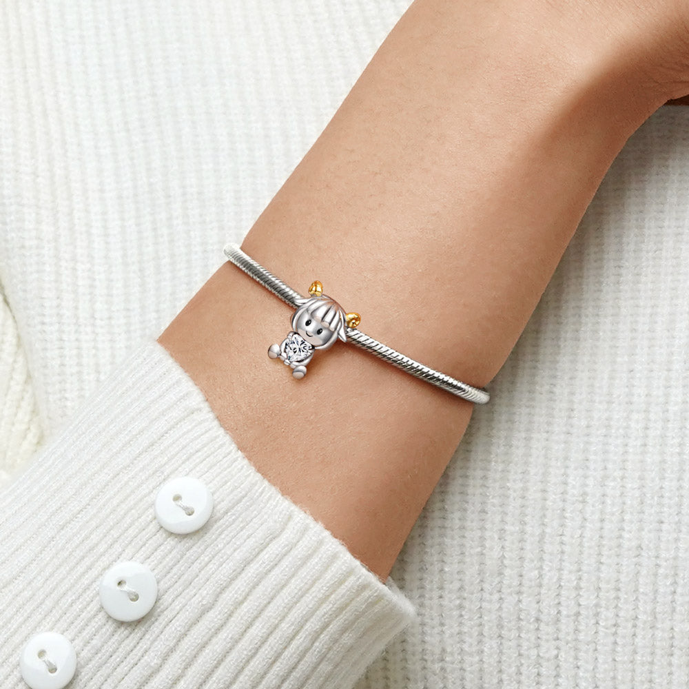 Aries Constellation Embraces Heart Gemstone Charm Bead 925 Sterling Silver_4