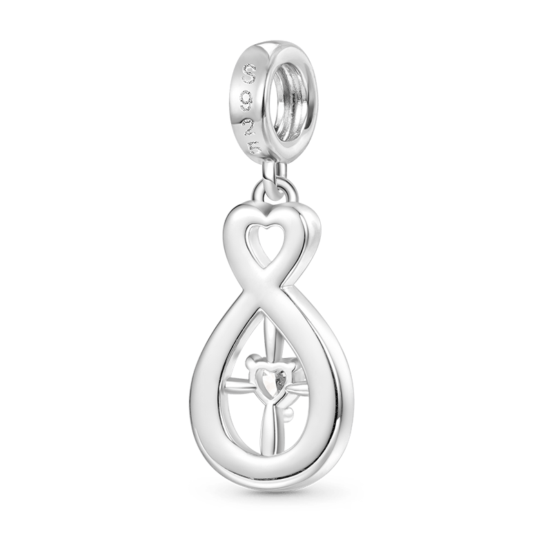 Gnoce Sparkling Infinity Love Cross Pendant Dangle Charm_2