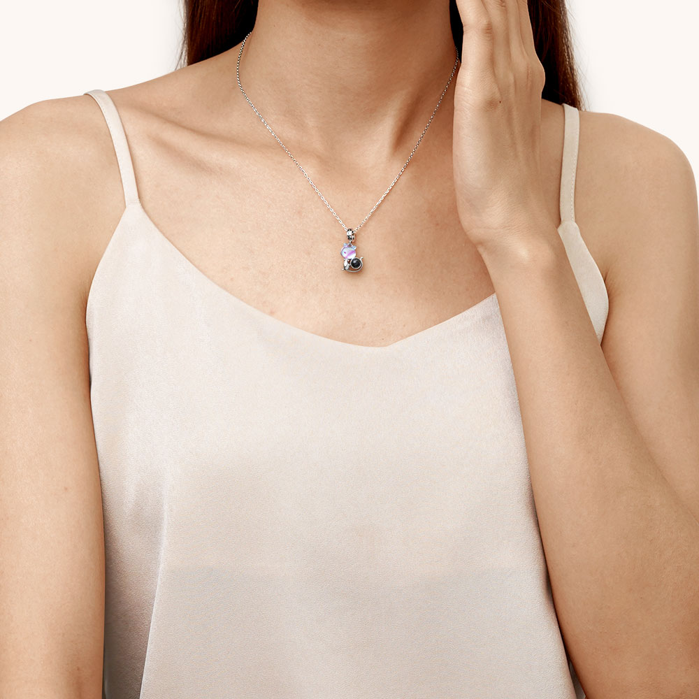 Gnoce Projection Pet Cat Personalized Photo Pendant Dangle Charm_4