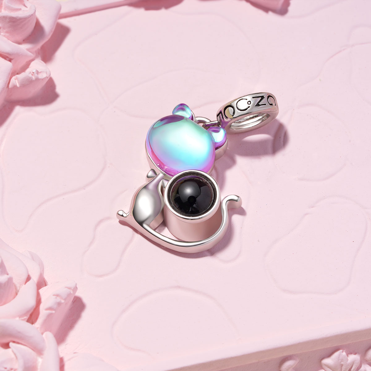 Gnoce Projection Pet Cat Personalized Photo Pendant Dangle Charm_3