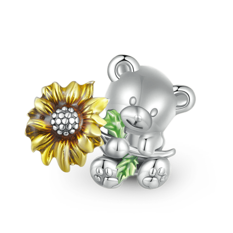 Gnoce Little Bear Embraces Sunflower Charm_1