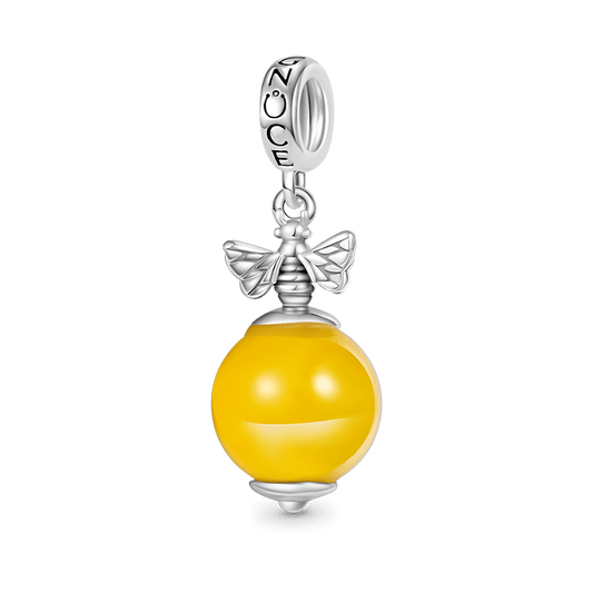 Gnoce Yellow Agate Bee Pendant Dangle Charm_1