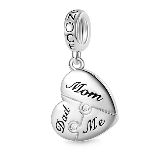 Gnoce Engravable Puzzle Heart Pendant Dangle Charm_1