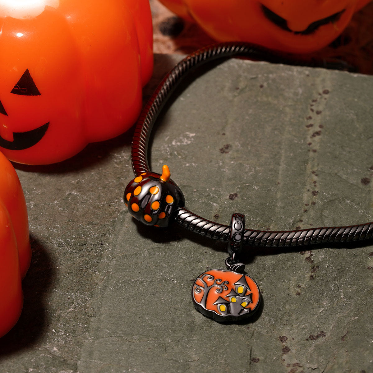 Gnoce Halloween Polka Dot Pumpkin Charm_3