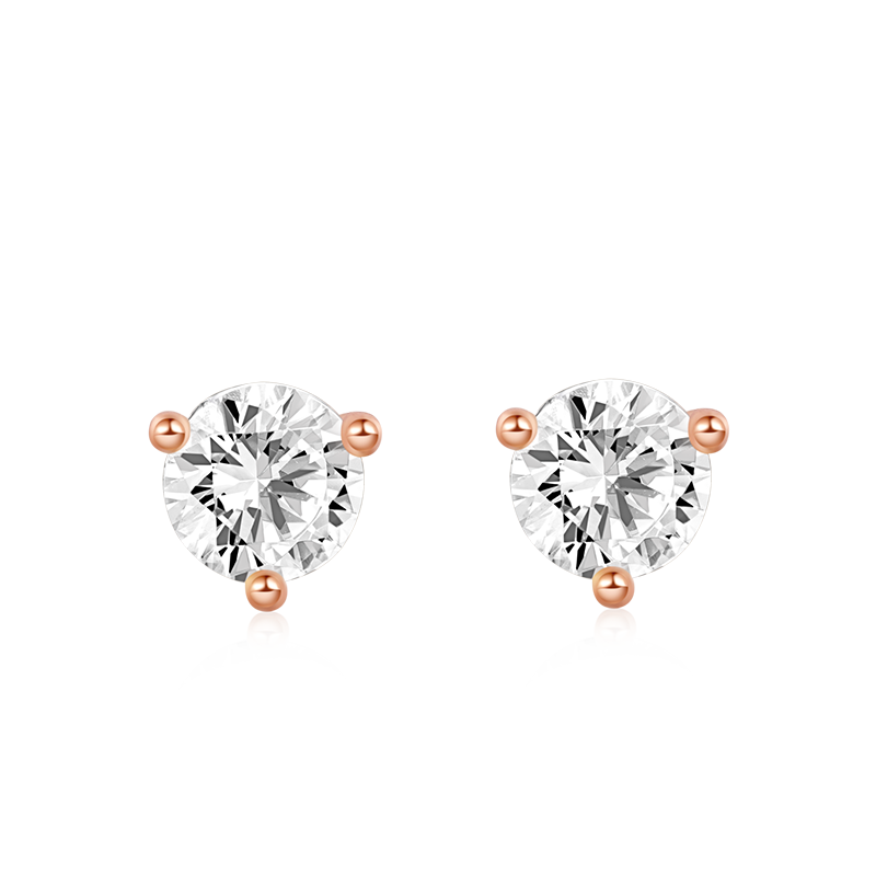 Gnoce Clear Sparkling Stone Stud Earrings_2