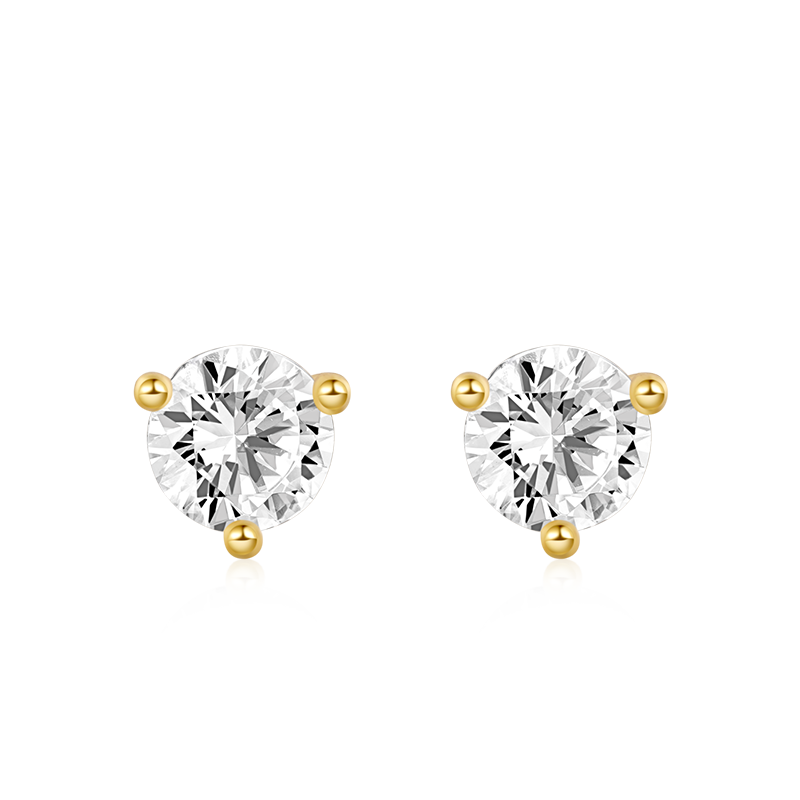 Gnoce Clear Sparkling Stone Stud Earrings_1