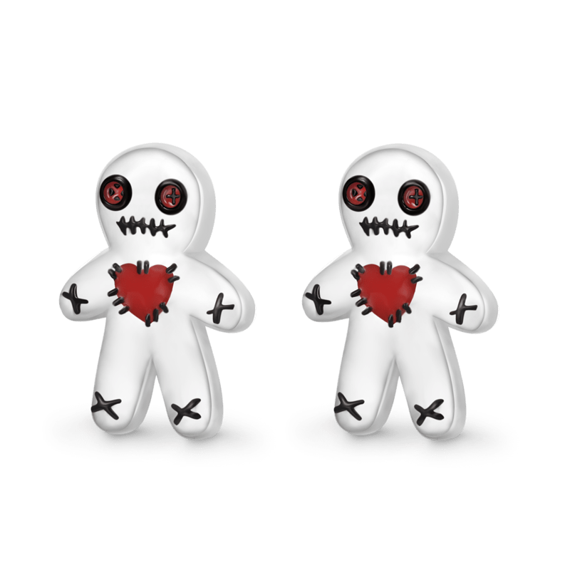 Gnoce Halloween Voodoo Doll Stud Earrings_2